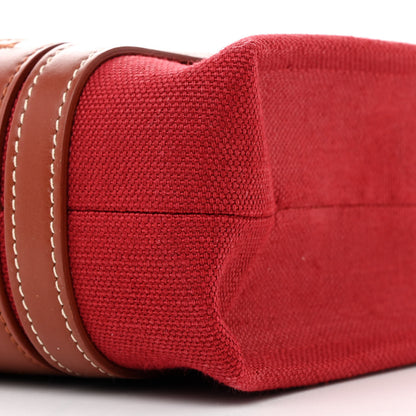 Chloe Cotton Calfskin Small Woody Ribbon Tote With Strap Dark Red 10 of 10