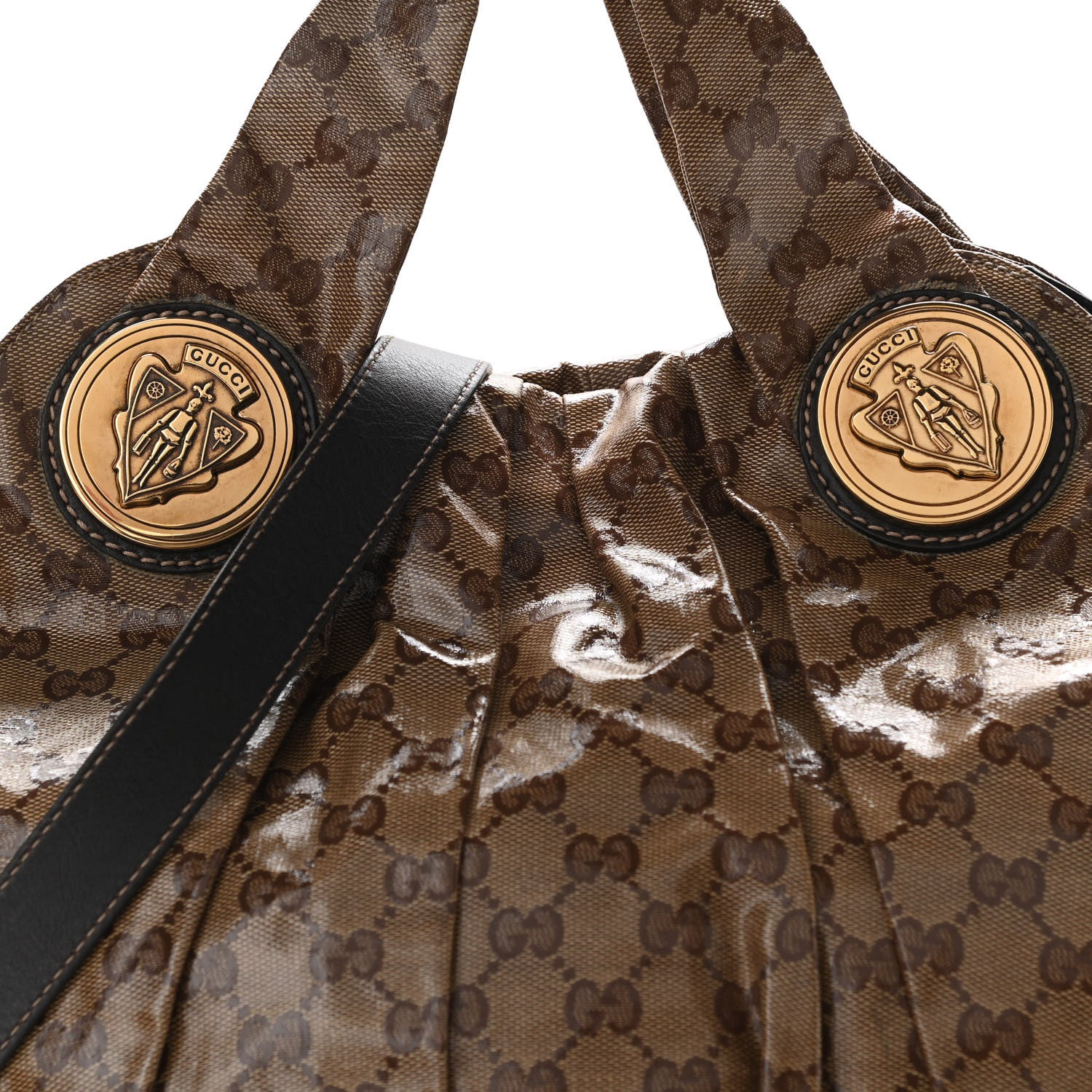 Gucci Crystal Monogram Medium Hysteria Tote Dark Brown 8 of 10