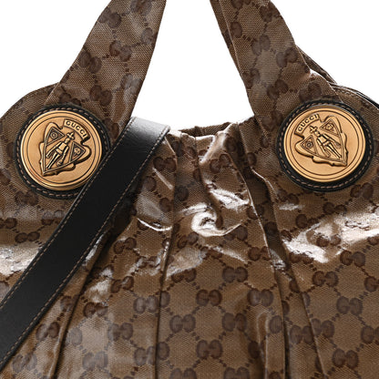 Gucci Crystal Monogram Medium Hysteria Tote Dark Brown 8 of 10