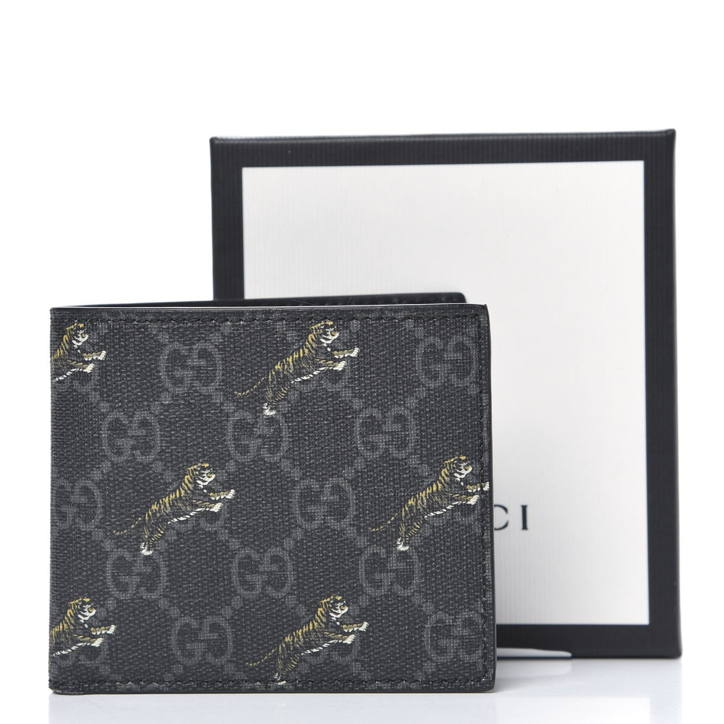 GG Supreme Monogram Tigers Wallet Black Multicolor