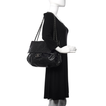 Chanel Crumpled Caviar Quilted Maxi Elastic Flap Black 2 of 14