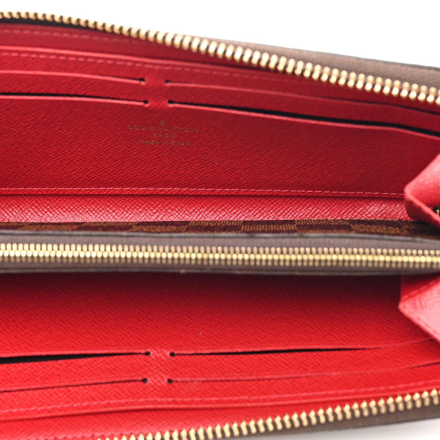 Damier Ebene Clemence Wallet Cherry