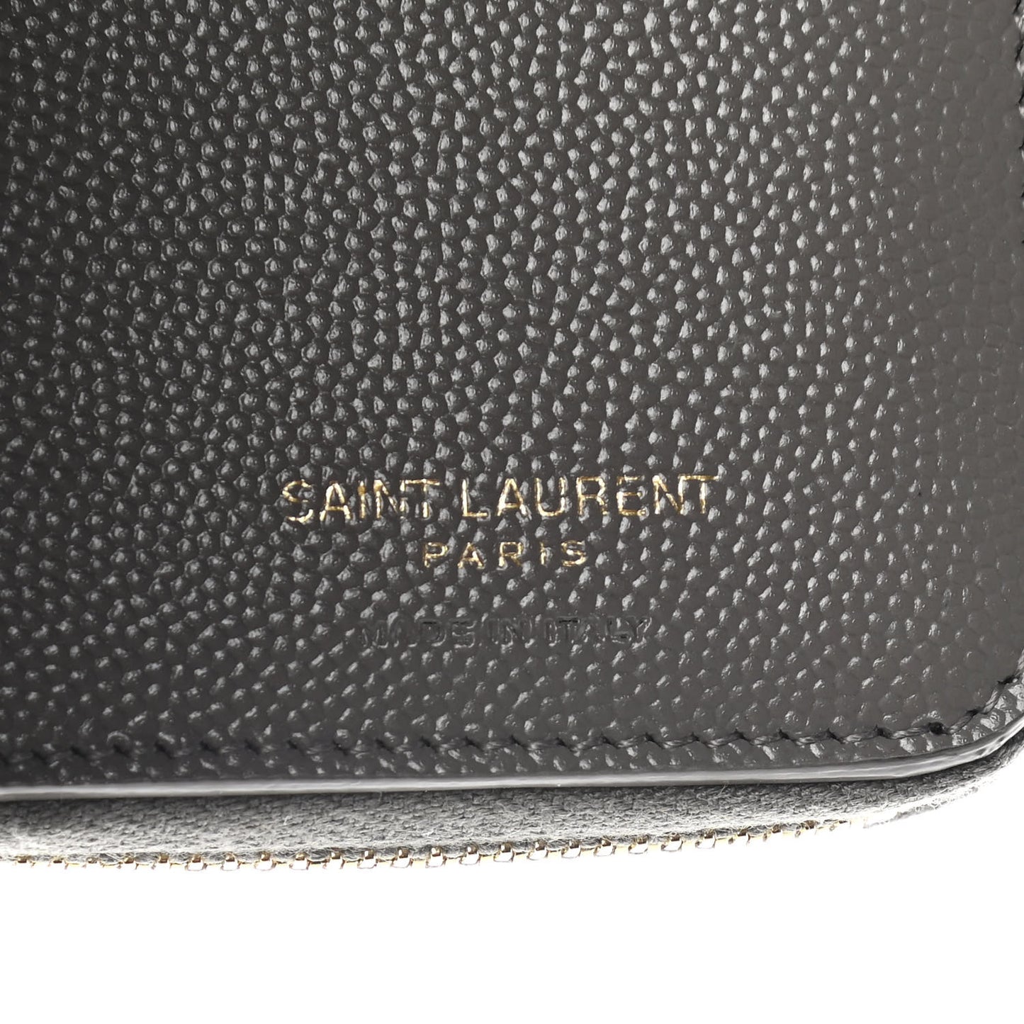 Grain De Poudre Matelasse Chevron Monogram Compact Zip Around Wallet Fog