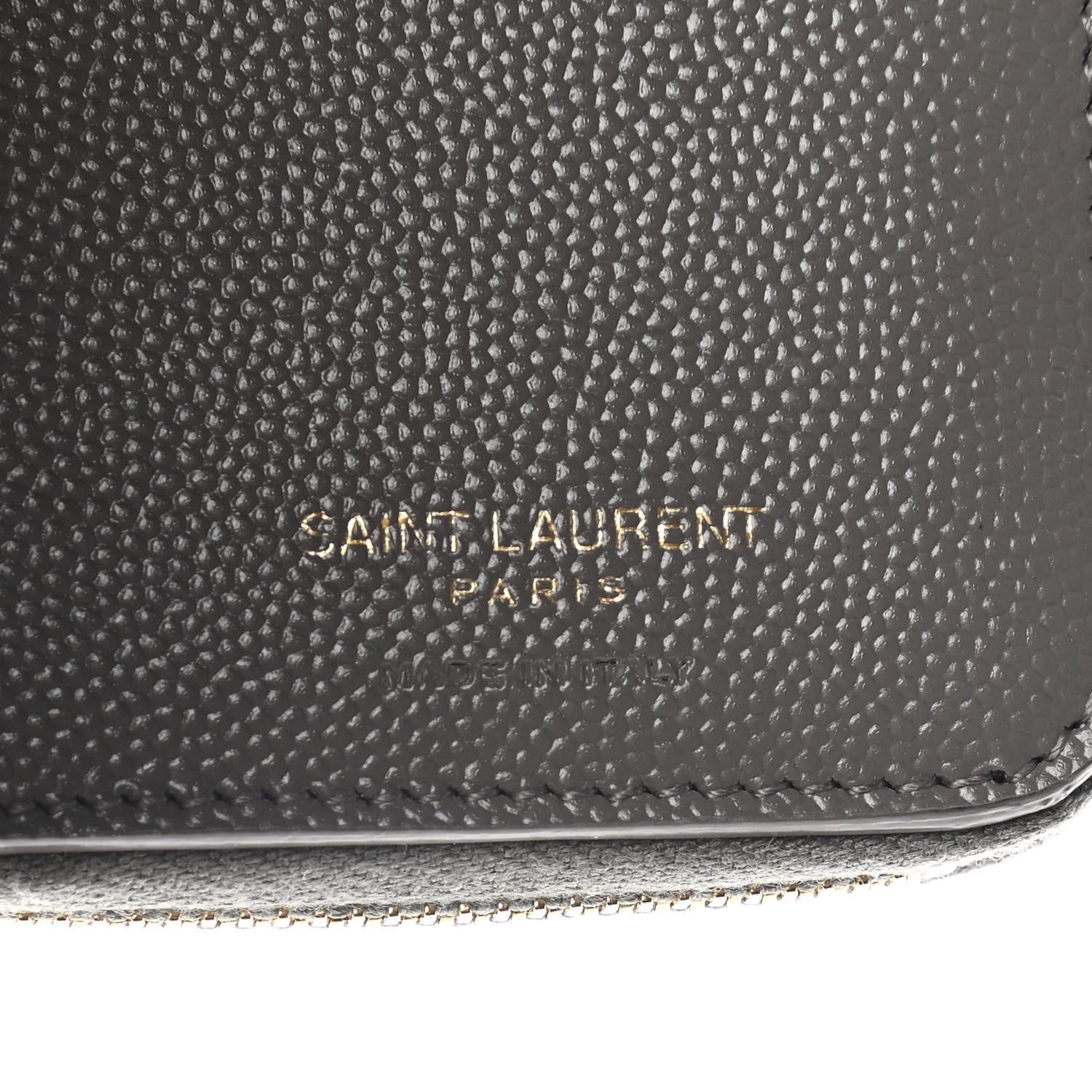 Saint Laurent Grain De Poudre Matelasse Chevron Monogram Compact Zip Around Wallet Fog 7 of 12