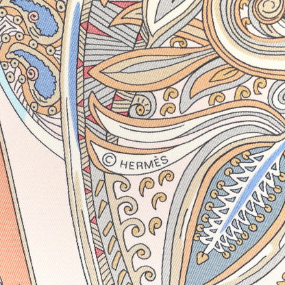Hermes Silk Le Jardin De La Maharani Scarf 90 Rose Pale Aqua Poudre 4 of 5