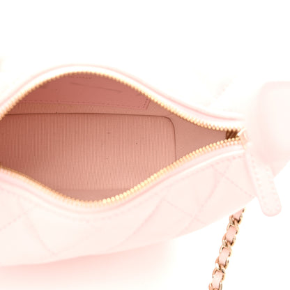 Chanel Caviar Quilted Hobo Clutch With Chain Light Pink 5 of 10
