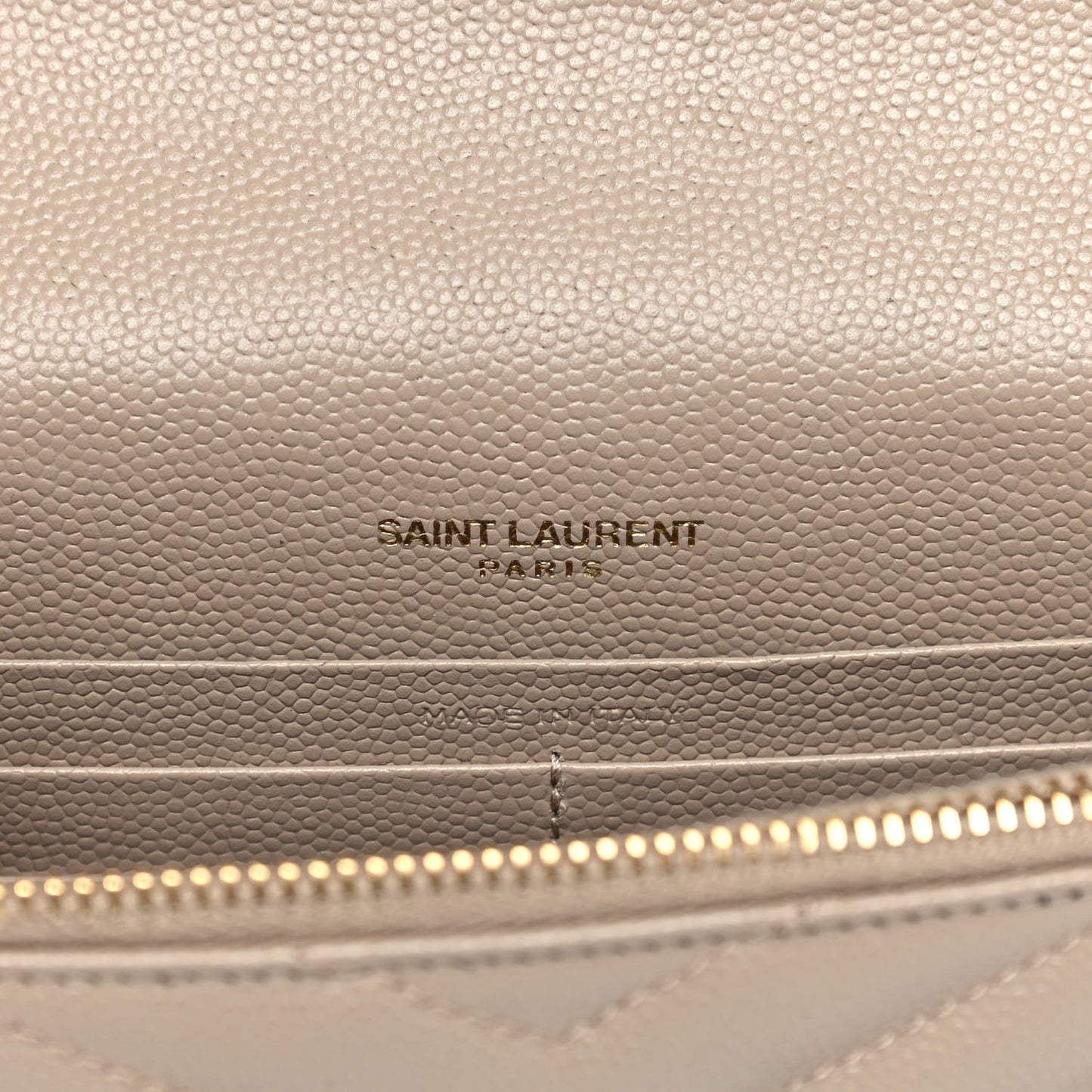 Grain De Poudre Matelasse Chevron Monogram Envelope Chain Wallet Taupe