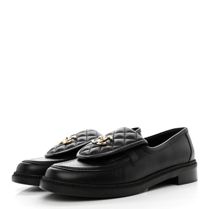 Chanel Lambskin Quilted CC Turnlock Loafers 42 Black 3 of 10