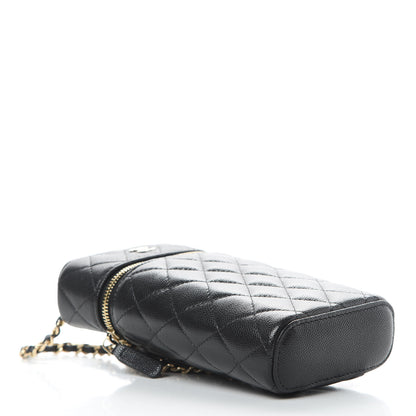 Chanel Caviar Quilted Phone Holder With Chain Black 4 of 12
