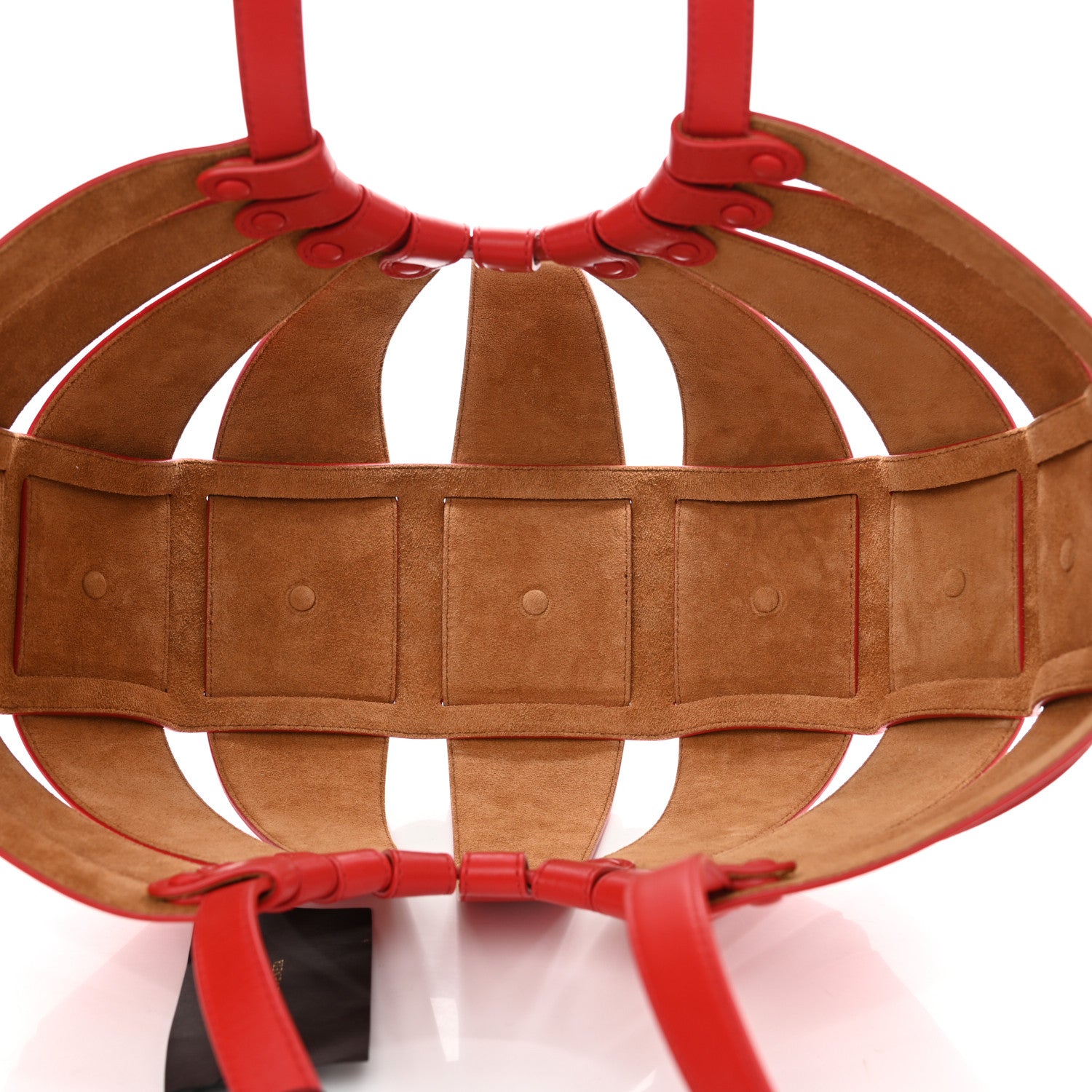 Bottega Veneta French Calfskin Shell Bag Chili Tomato 7 of 12