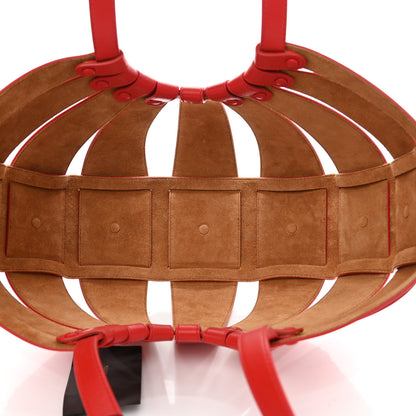 Bottega Veneta French Calfskin Shell Bag Chili Tomato 7 of 12