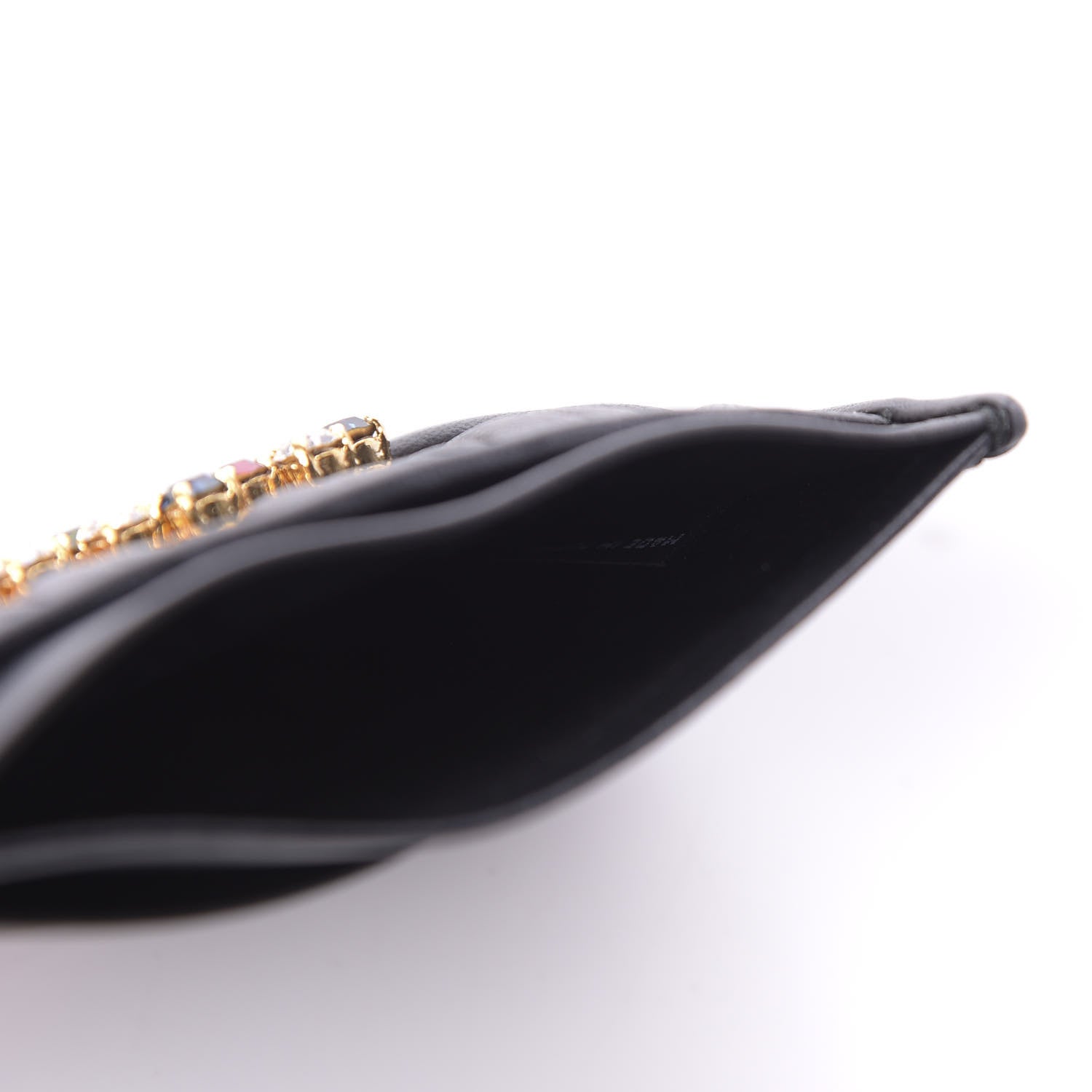 Miu Miu Nappa Matelasse Crystal Miu Card Case Black 5 of 9