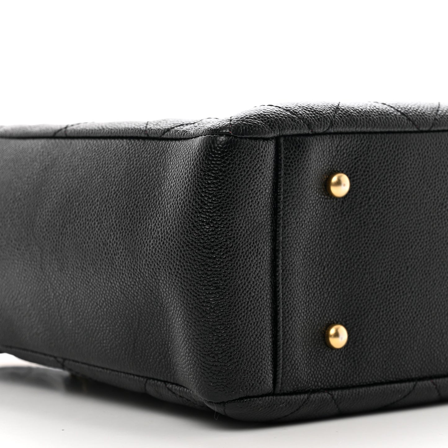 Caviar Quilted Small Shopping Tote Black