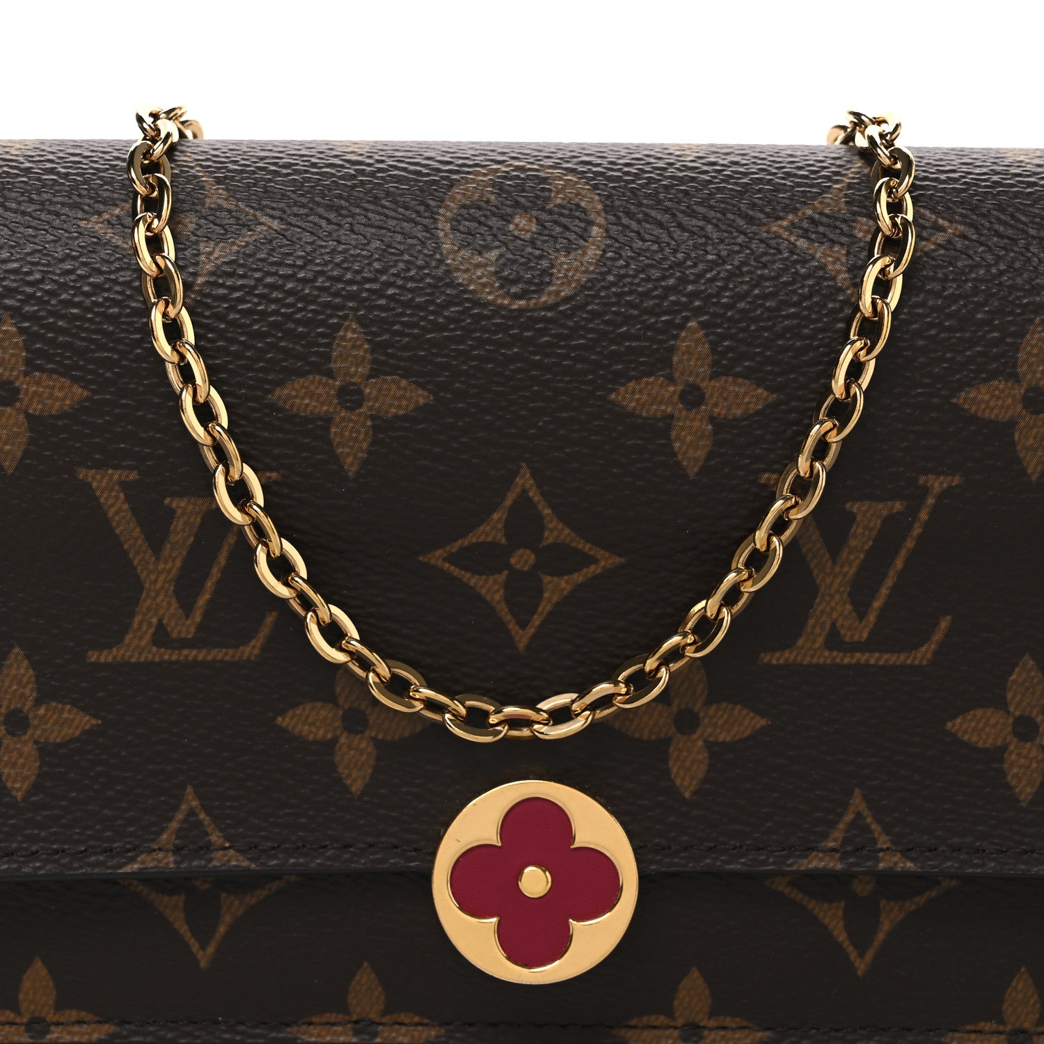 Louis Vuitton Monogram Flore Chain Wallet Fuchsia 7 of 10