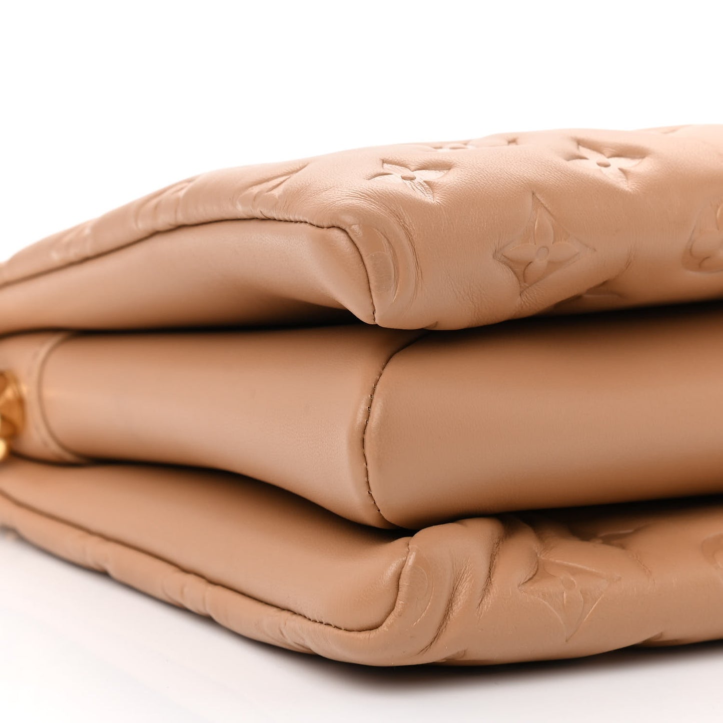 Lambskin Embossed Monogram Coussin PM Camel