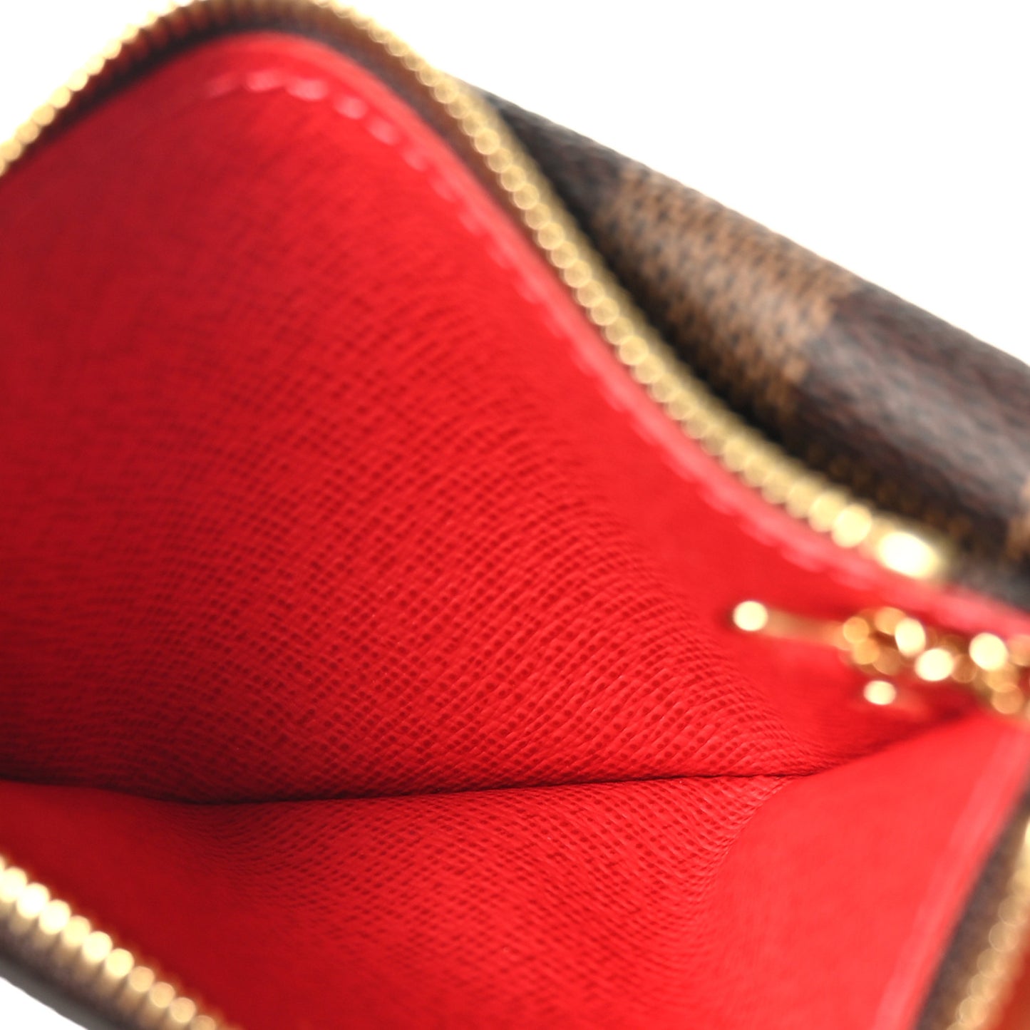 Damier Ebene Recto Verso Card Holder Red