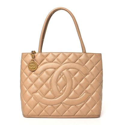 Chanel Caviar Quilted Medallion Tote Beige 1 of 10
