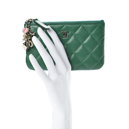 Chanel Lambskin Quilted Small Casino Cosmetic Case Green 2 of 8