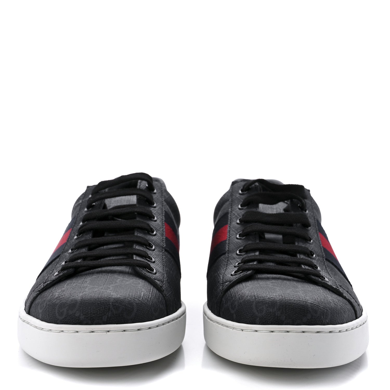 Gucci GG Supreme Monogram Ayers Web Mens New Ace Sneakers 9.5 Black 2 of 10