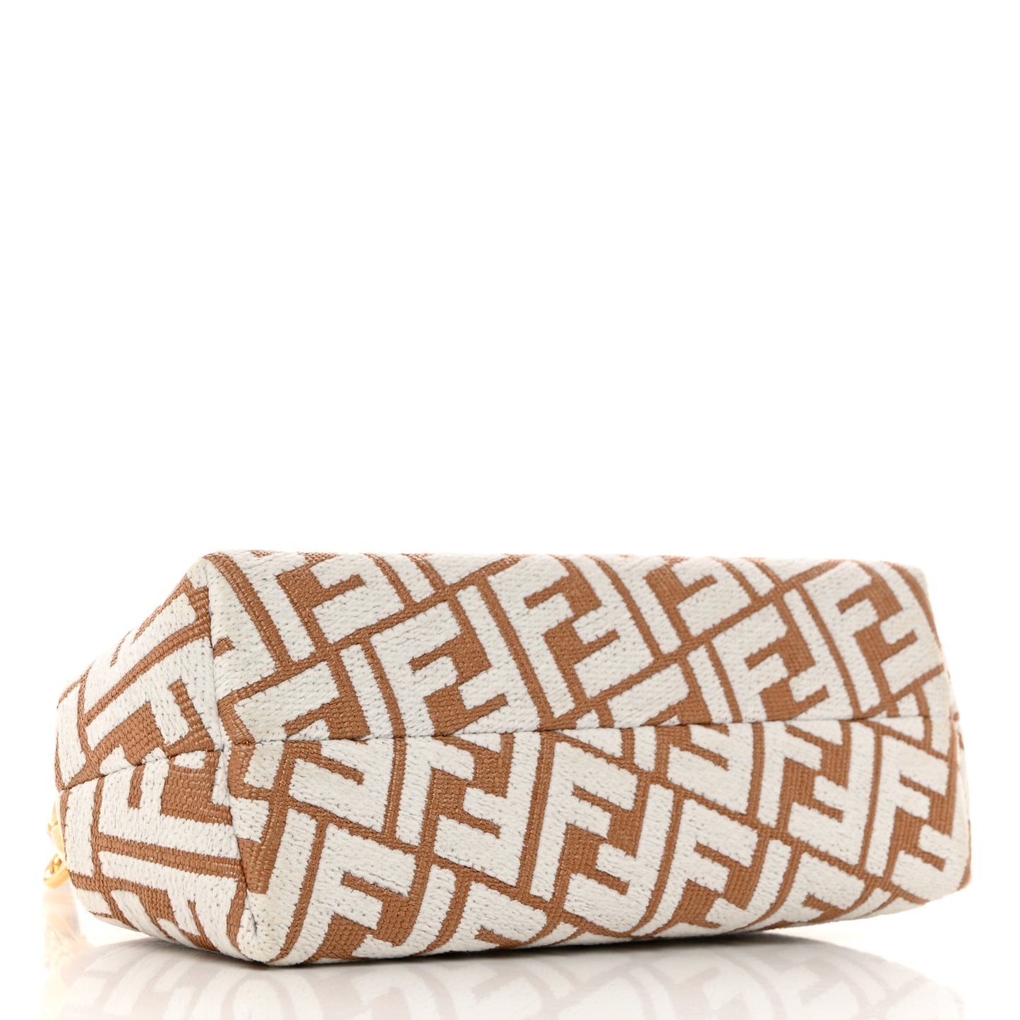 Raffia Chenille Shiny Nappa FF 1974 Small Fendi First Natural White Miele Scuro