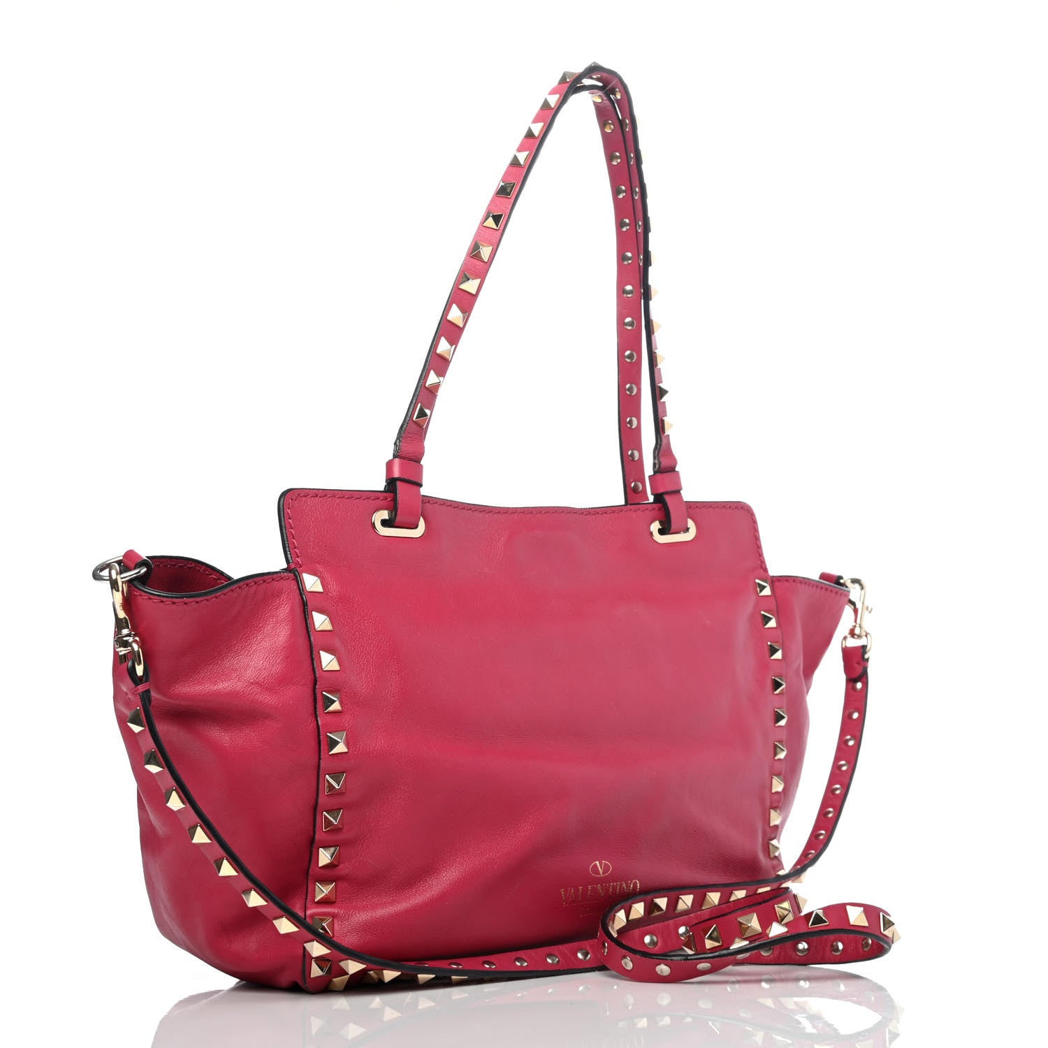 Valentino Garavani Vitello Small Rockstud Tote Cyclamin 3 of 11