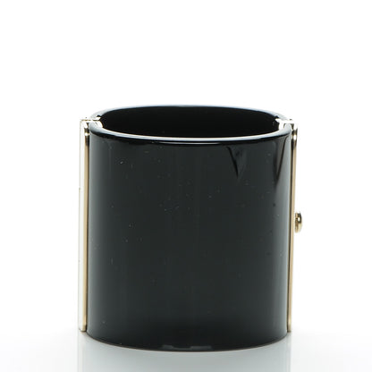 Chanel Resin CC Cuff Black Gold 3 of 5