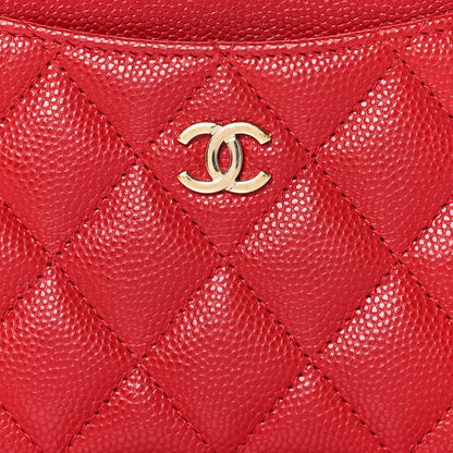 Chanel Caviar Quilted CC Zip Card Holder Red 7 of 8