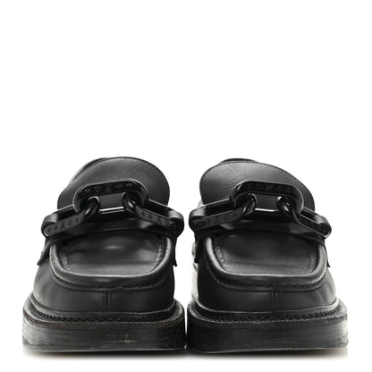 Louis Vuitton Calfskin Oversized Chain Academy Loafers 37 Black 3 of 9