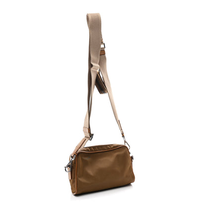 Prada Nylon Re-Edition Travel Pocket Double Zip Shoulder Bag  Tabacco 3 of 9