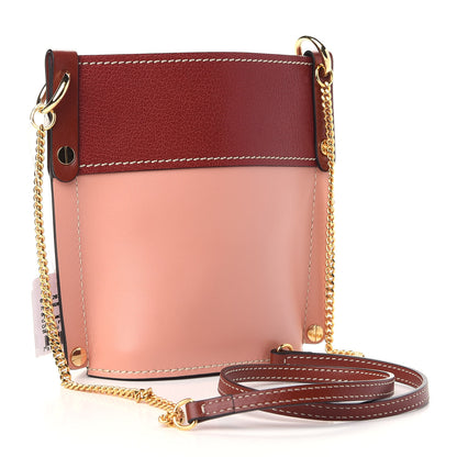 Chloe Shiny Calfskin Goatskin Mini Aby Bi-Color Bucket Fallow Pink 3 of 8
