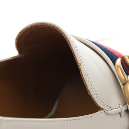 Gucci Betis Glamour Calfskin Web Pearl Embellished Peyton 35mm Loafer Pumps 35 White 12 of 13