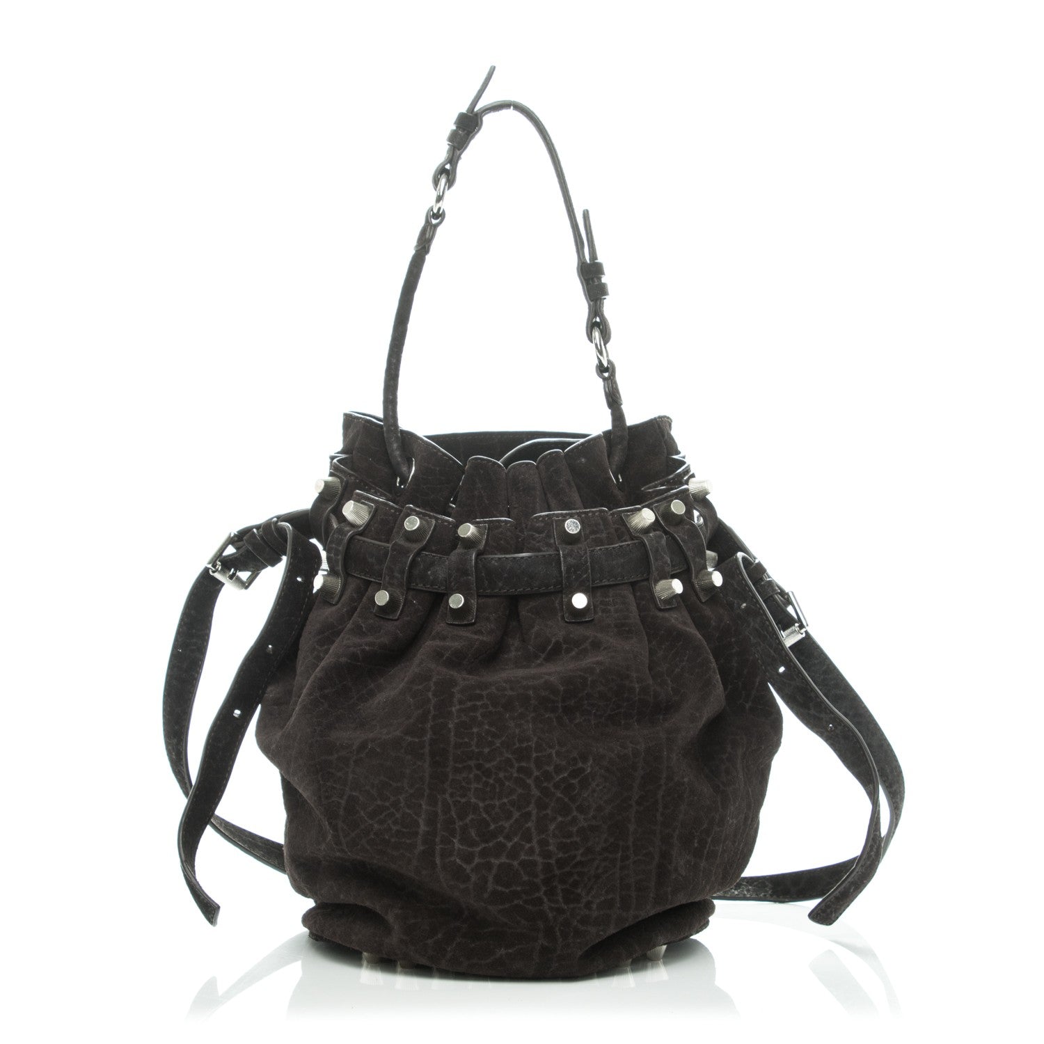 Alexander Wang Suede Diego Bucket Bag Dark Brown Nickel Hardware 1 of 6