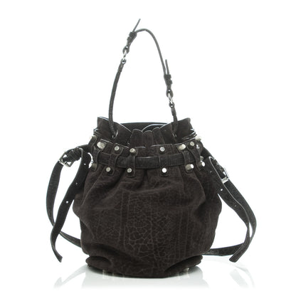 Alexander Wang Suede Diego Bucket Bag Dark Brown Nickel Hardware 1 of 6
