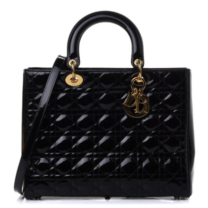 Christian Dior Patent Cannage Large Lady Dior Black 1 of 5