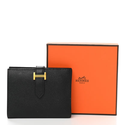 Hermes Epsom Bearn Compact Wallet Black 8 of 8