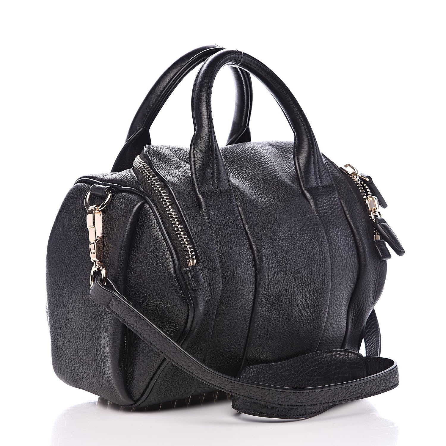 Alexander Wang Pebbled Lambskin Rockie Black Pale Gold Hardware 3 of 14