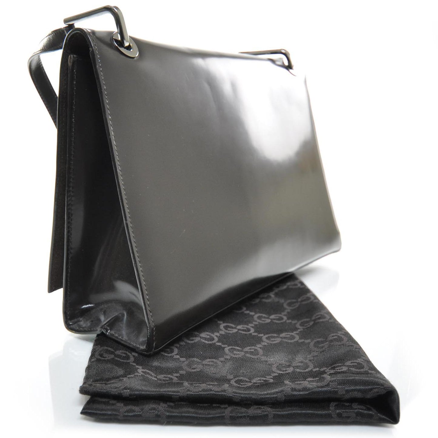 Leather G Shoulder Bag Dark Brown