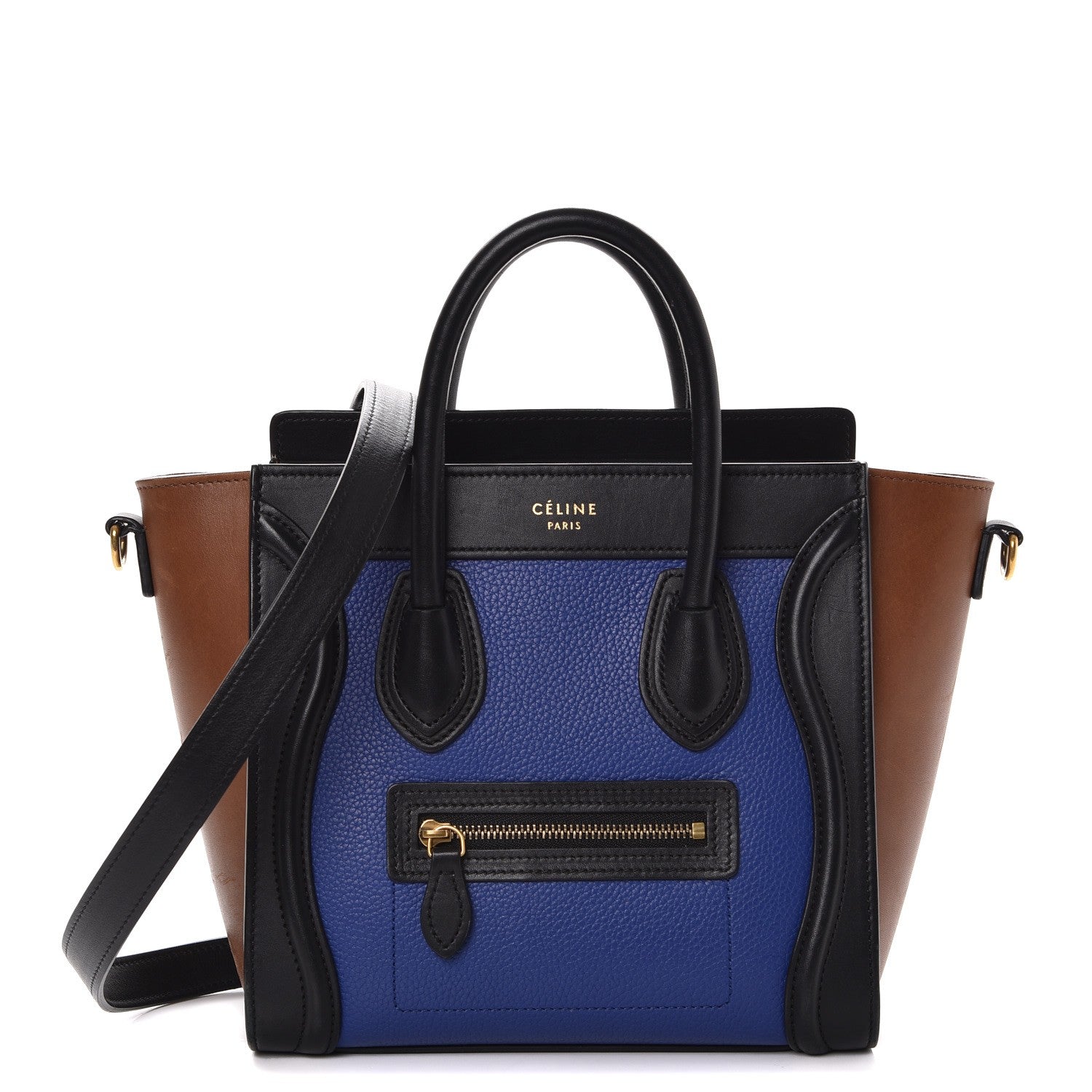 Celine Smooth Drummed Calfskin Nano Tri-Color Luggage Indigo 1 of 4