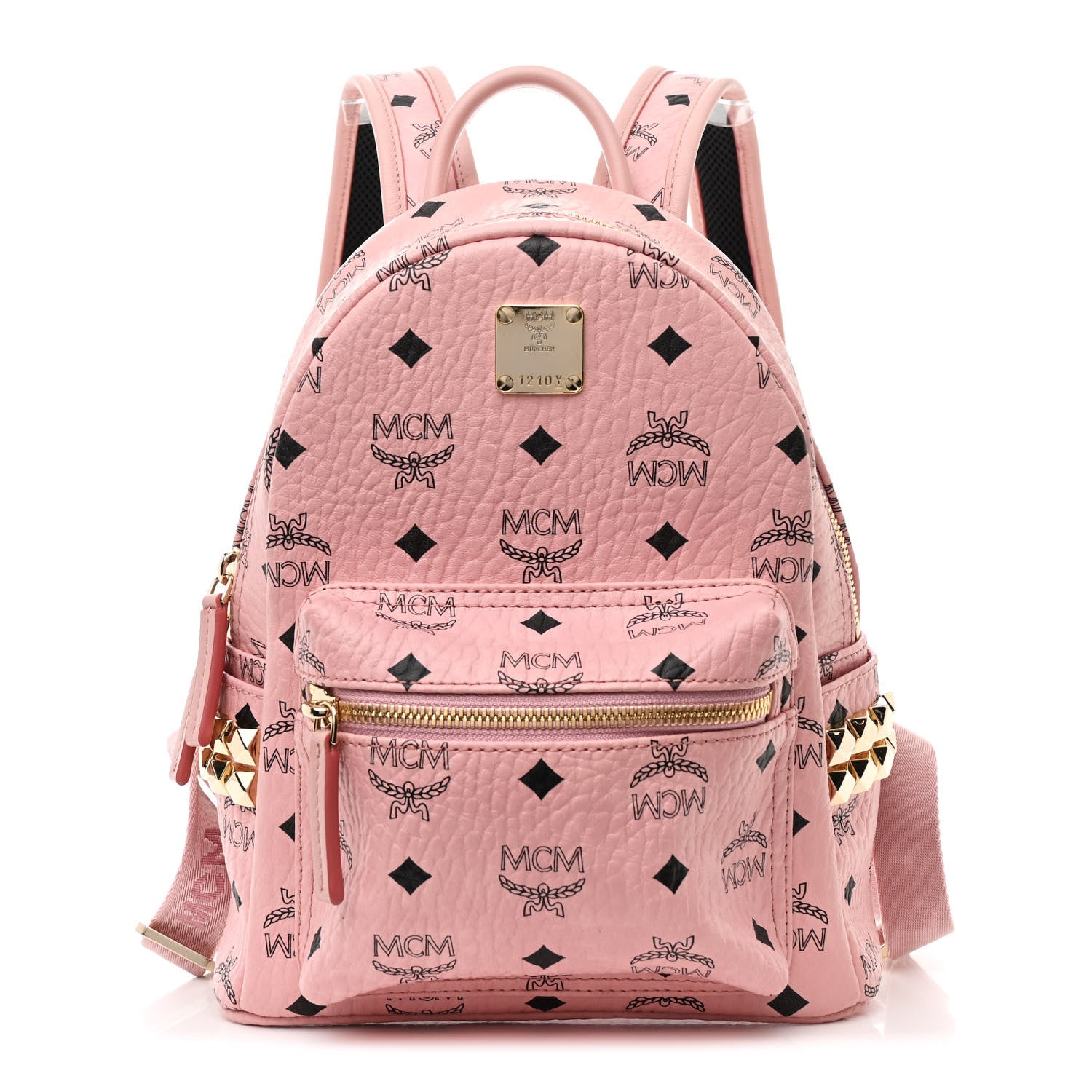 MCM Visetos Side Stud Mini Stark Backpack Pink 1 of 10