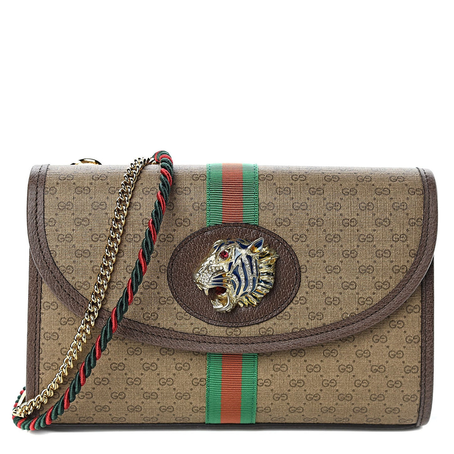 Mini Vintage GG Supreme Monogram Web Small Rajah Slim Flap Shoulder Bag Beige New Acero