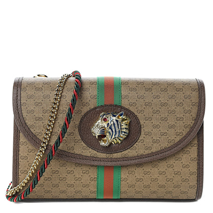 Gucci Mini Vintage GG Supreme Monogram Web Small Rajah Slim Flap Shoulder Bag Beige New Acero 1 of 10