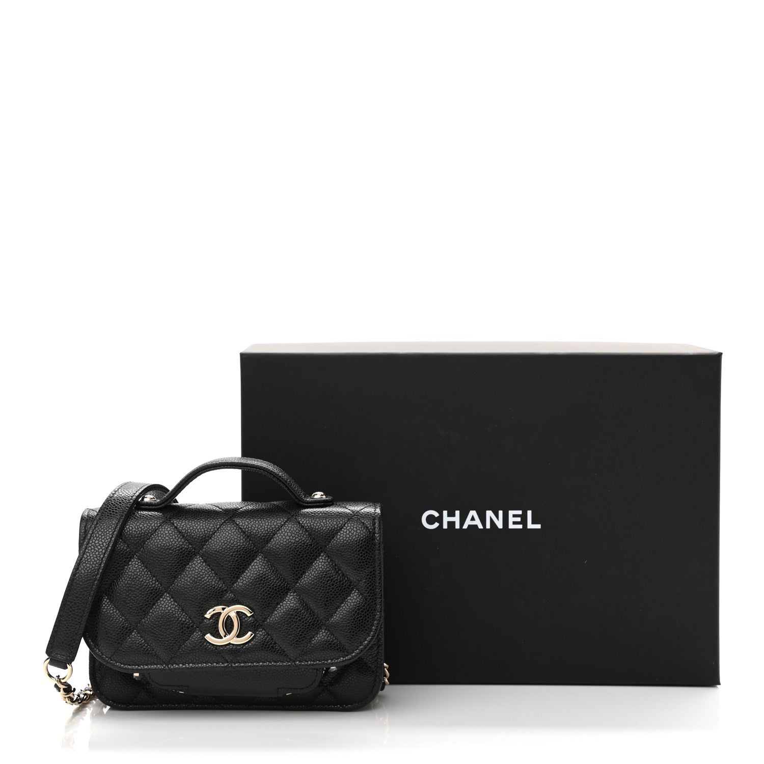 Chanel Caviar Quilted Business Affinity Clutch With Chain Black 13 of 13