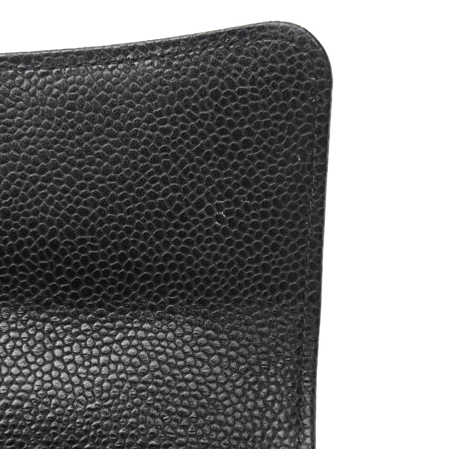 Caviar Quilted Large Gusset Flap Wallet Black