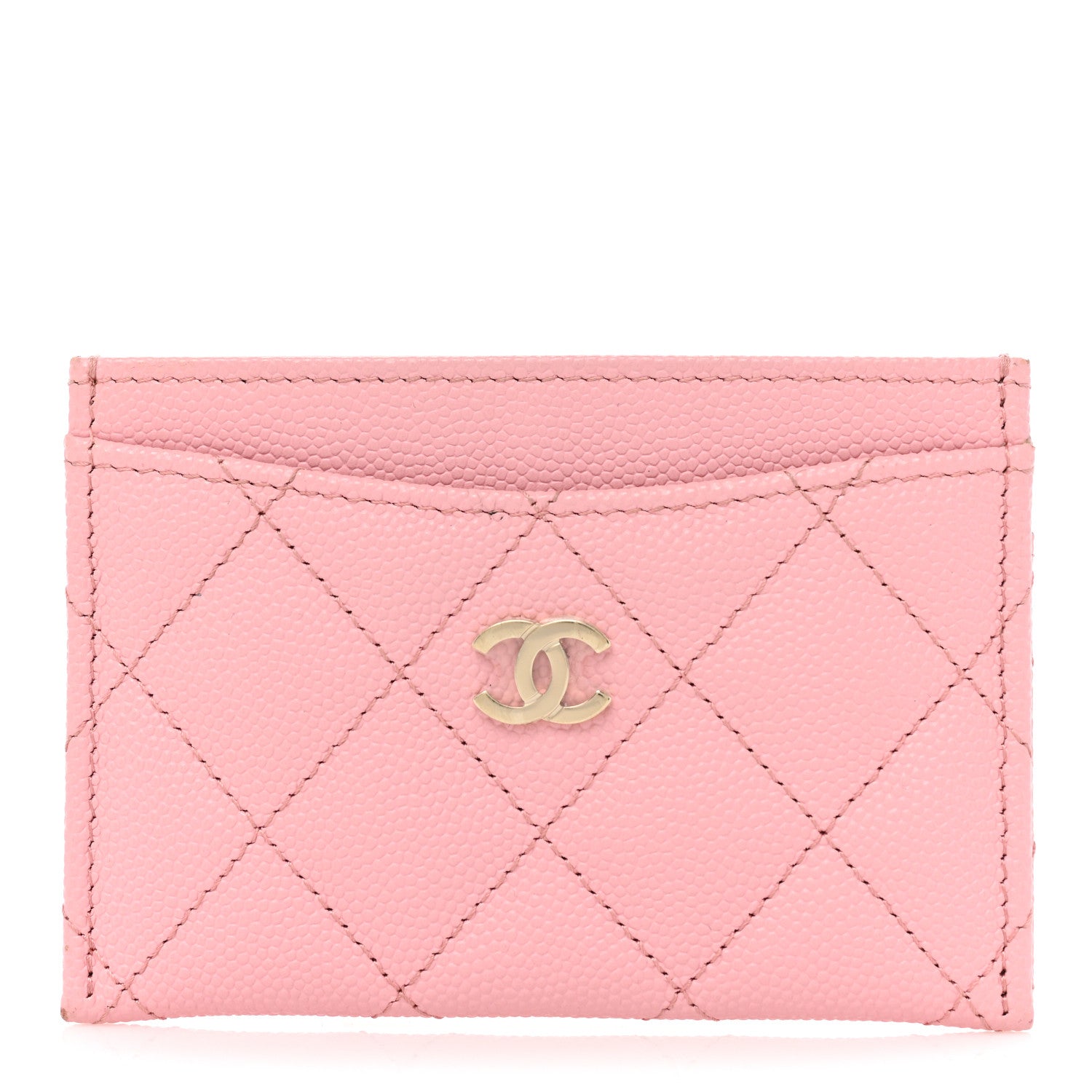 Chanel Caviar Quilted Card Holder Pink 1 of 13