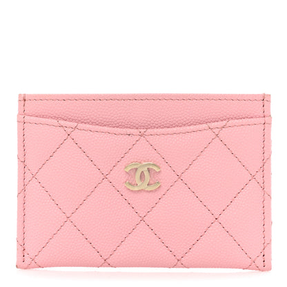 Chanel Caviar Quilted Card Holder Pink 1 of 13