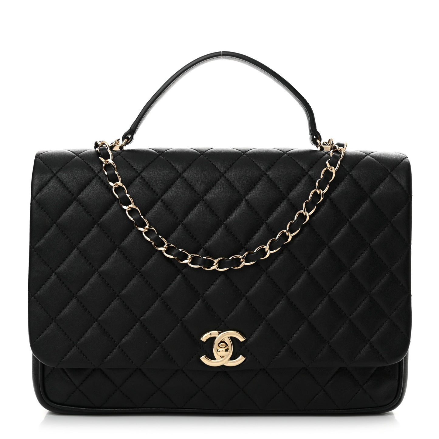Lambskin Quilted Medium Citizen Chic Flap Black