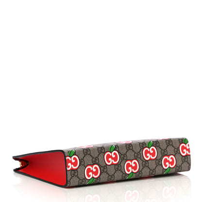 Gucci GG Supreme Monogram Apple Large Cosmetic Case Beige Multicolor Lobster Red 3 of 10