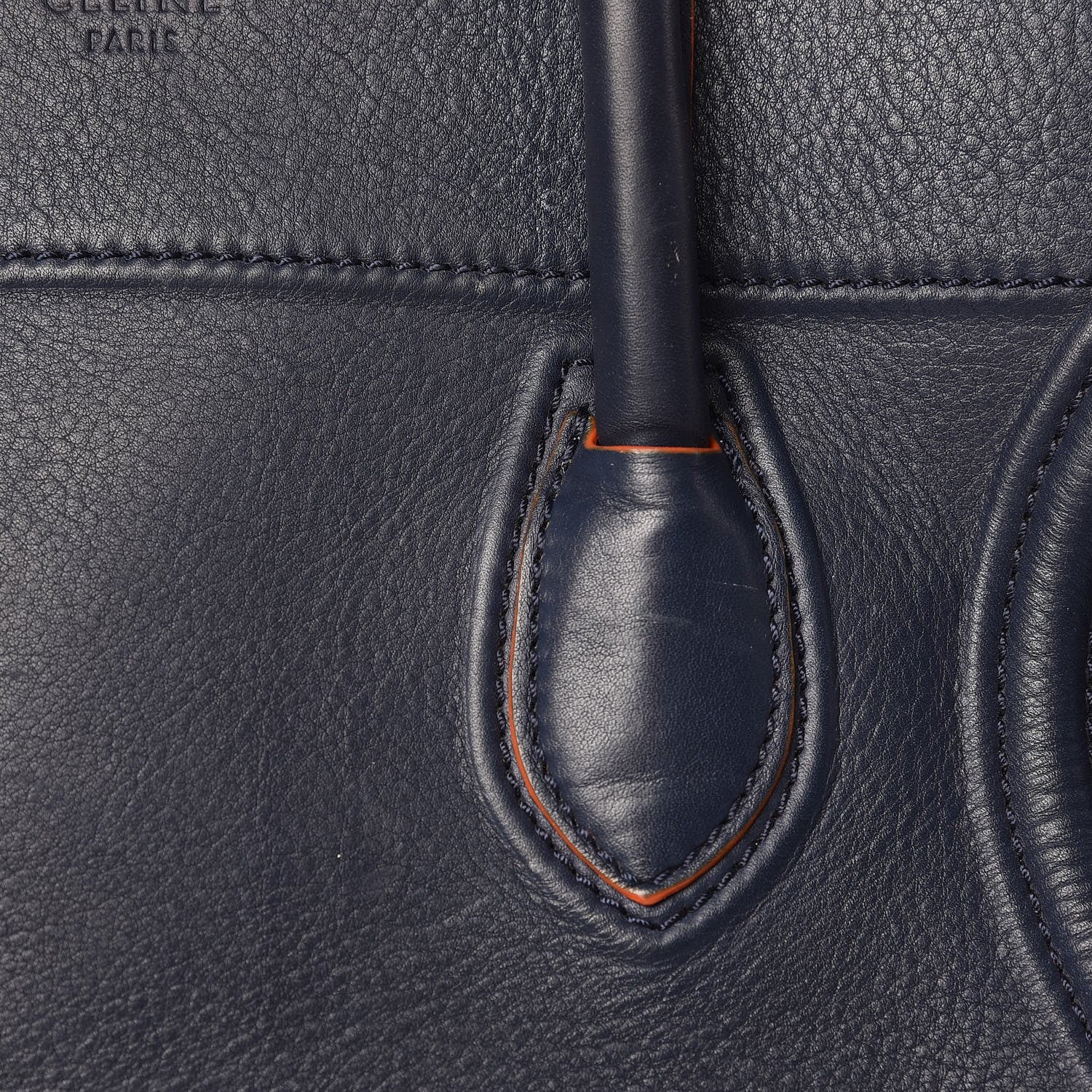 Celine Supple Calfskin Large Phantom Luggage Navy Blue Orange 15 of 25