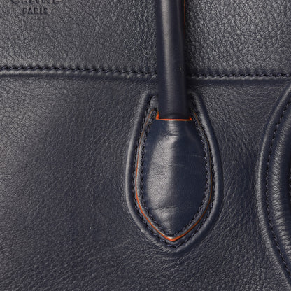 Celine Supple Calfskin Large Phantom Luggage Navy Blue Orange 15 of 25