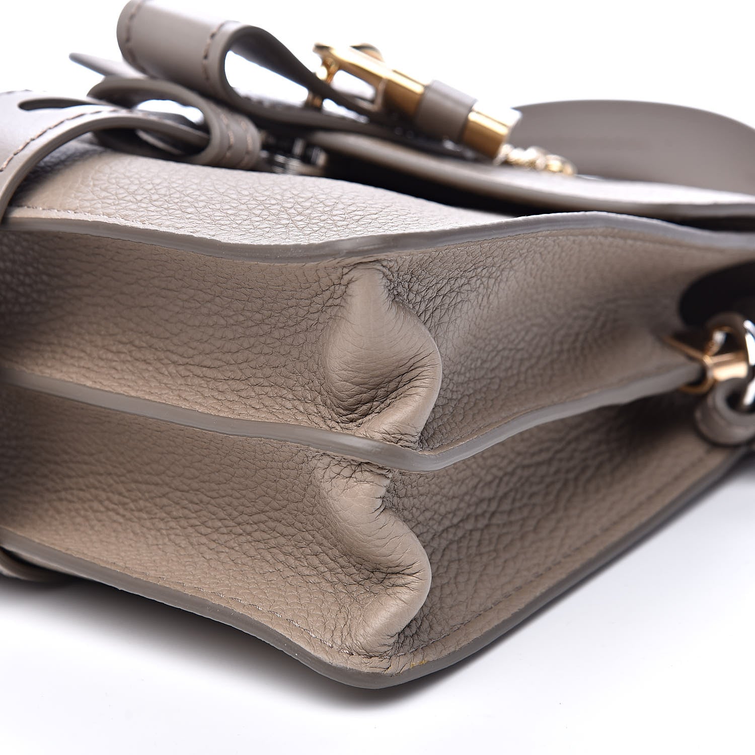 Chloe Shiny Grained Calfskin Small Aby Day Shoulder Bag Motty Grey 9 of 9